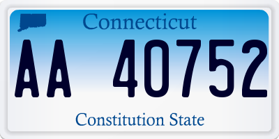 CT license plate AA40752