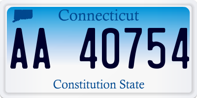 CT license plate AA40754