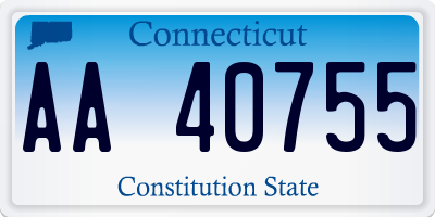 CT license plate AA40755