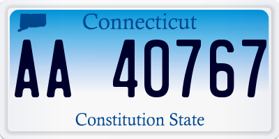 CT license plate AA40767