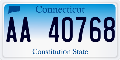 CT license plate AA40768