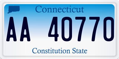 CT license plate AA40770