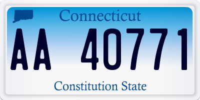 CT license plate AA40771