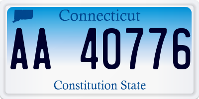 CT license plate AA40776