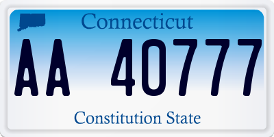 CT license plate AA40777