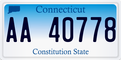 CT license plate AA40778