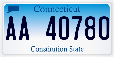 CT license plate AA40780