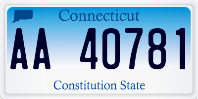 CT license plate AA40781