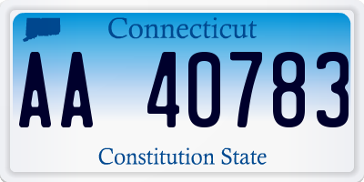 CT license plate AA40783