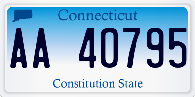 CT license plate AA40795