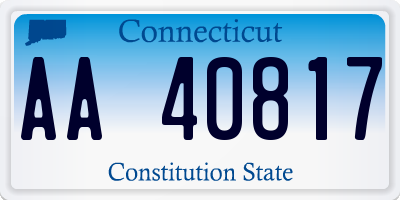 CT license plate AA40817