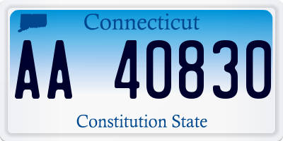 CT license plate AA40830