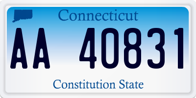 CT license plate AA40831