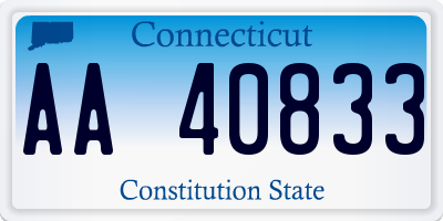 CT license plate AA40833