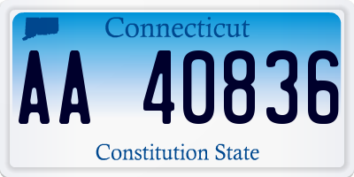 CT license plate AA40836