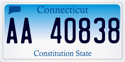 CT license plate AA40838