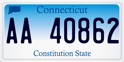 CT license plate AA40862