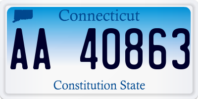 CT license plate AA40863