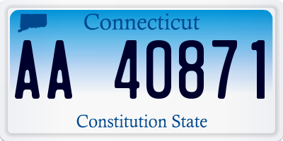 CT license plate AA40871