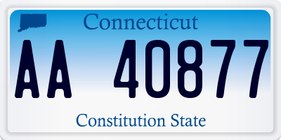 CT license plate AA40877