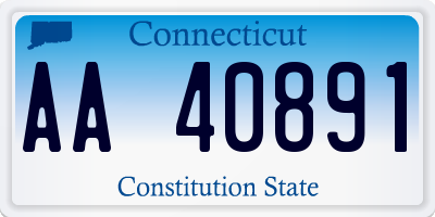 CT license plate AA40891