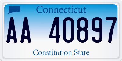 CT license plate AA40897