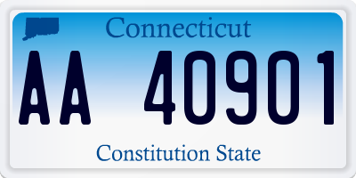 CT license plate AA40901