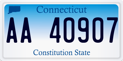 CT license plate AA40907