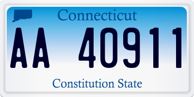 CT license plate AA40911