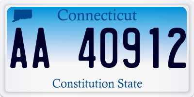 CT license plate AA40912