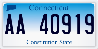 CT license plate AA40919