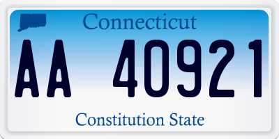 CT license plate AA40921