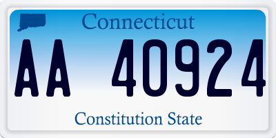 CT license plate AA40924