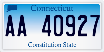 CT license plate AA40927