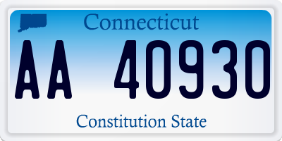 CT license plate AA40930