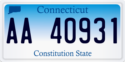 CT license plate AA40931