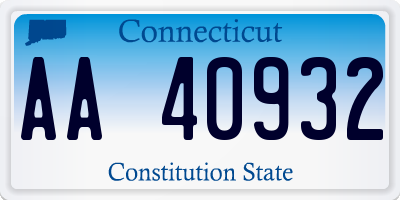 CT license plate AA40932