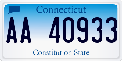 CT license plate AA40933