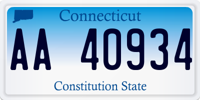 CT license plate AA40934