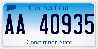 CT license plate AA40935