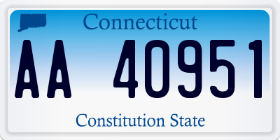 CT license plate AA40951
