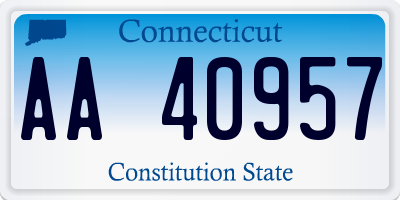 CT license plate AA40957