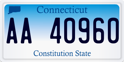 CT license plate AA40960