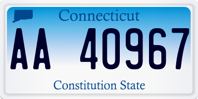 CT license plate AA40967