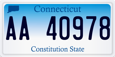 CT license plate AA40978
