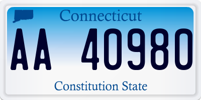 CT license plate AA40980