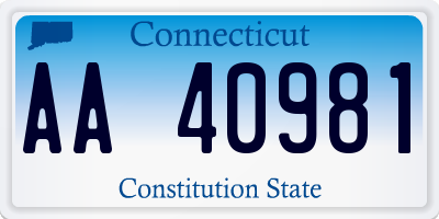 CT license plate AA40981
