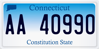 CT license plate AA40990