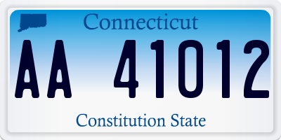 CT license plate AA41012