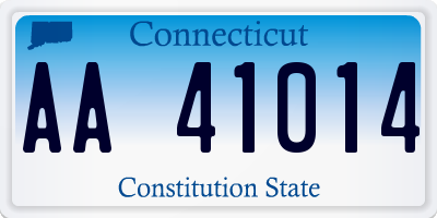CT license plate AA41014